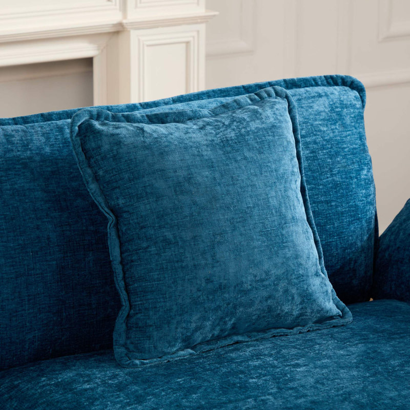 Canapé modulaire en forme de L Grid, canapé surdimensionné avec repose-pieds Cloud, Chenille bleu