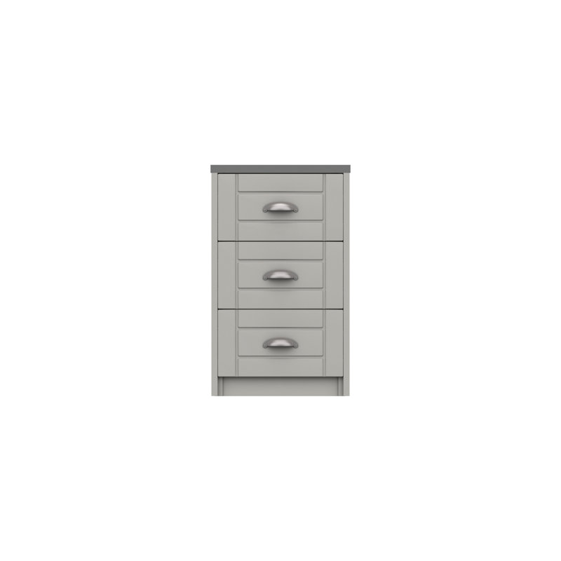 Newhaven 43.4cm W Manufactured Wood Bedside Table, Dust Grey/Light Grey