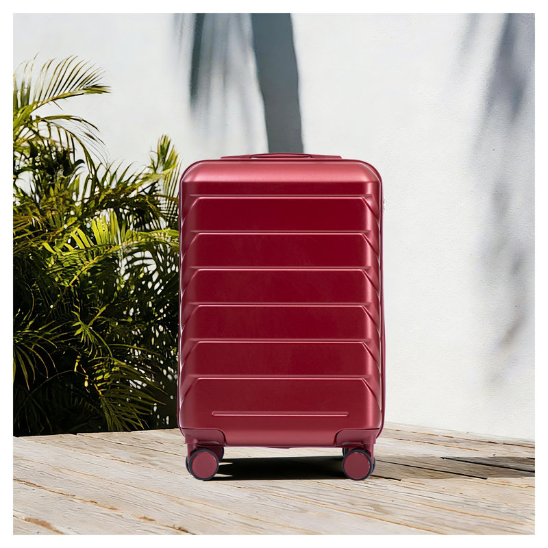 Bagage de cabine rigide en ABS rouge vin de 20 pouces avec roulettes