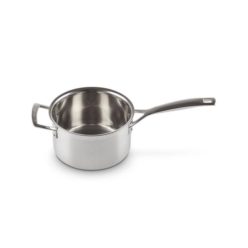 Le Creuset Classic Stainless Steel Round Saucepan With Lid, 3 Qt.