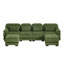Canapé modulaire en forme de U Cloud Couch, canapé 4 places avec 2 repose-pieds, coussins de siège confortables et épais, tissu en velours côtelé respirant, vert olive pour le salon