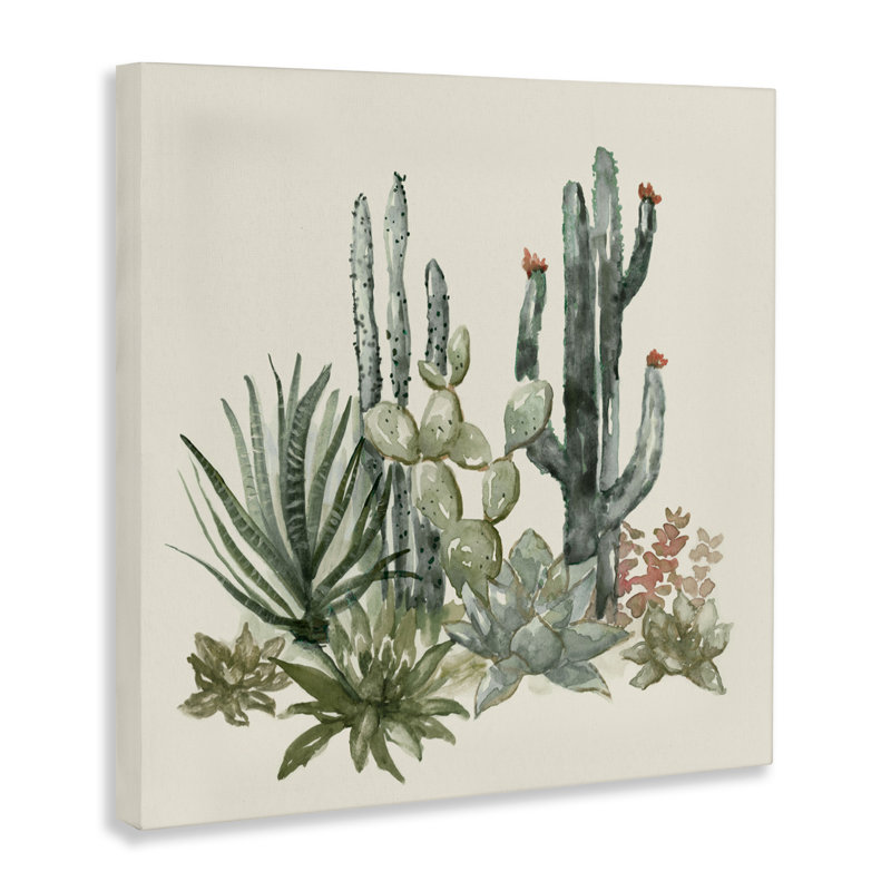 Toile Mojave Succulents, design par Nan, H 17 po x l 17 po