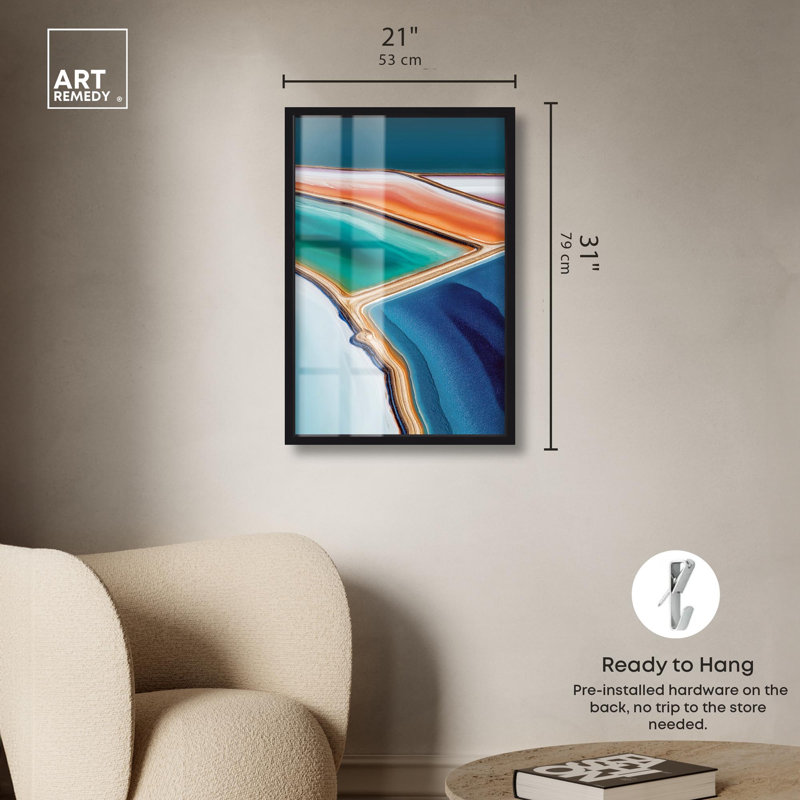 «Chromatique Fields I Living Room Art Shadowbox» par Art Remedy, H 31 po x l 21 po, Noir