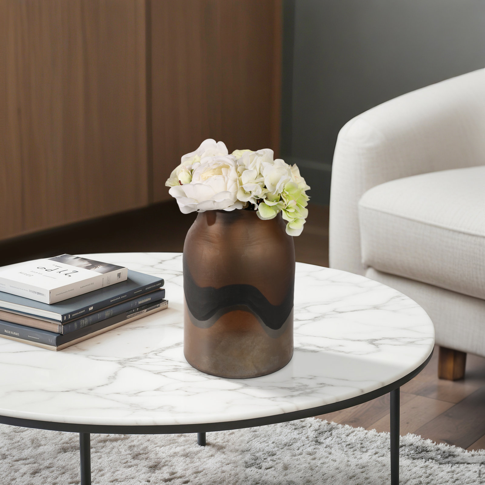 Joss & Main 11" Mason Small Brown Glass Vase, 12" H x 8" W x 8" D