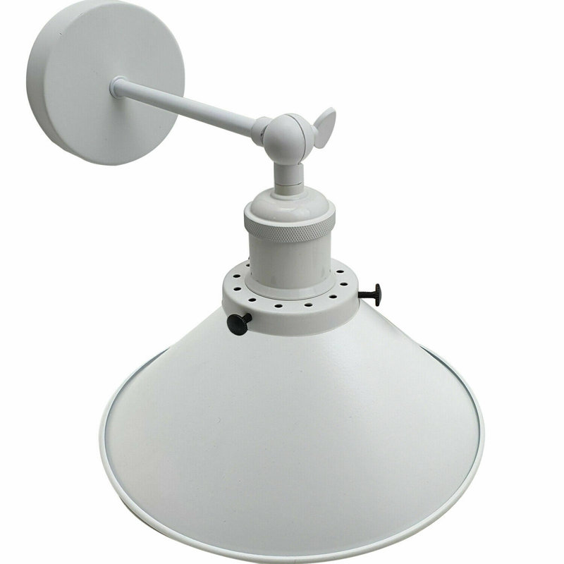 Aybar Armed Sconce, 20cm H x 22cm W x 20cm D, White, White