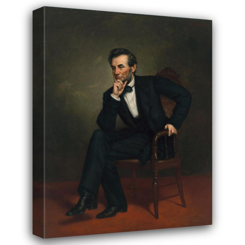 "Abraham Lincoln" par George Peter Alexander Healy - Art mural sur toile tendue avec châssis, H 40 po x l 28 po