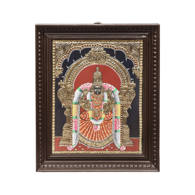 Peinture Padmavati Tanjore | Couleurs traditionnelles avec or 24 carats | Structure en bois de teck | Fait à la main