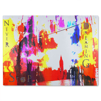 Never Stop Dreaming Glass Chopping Board