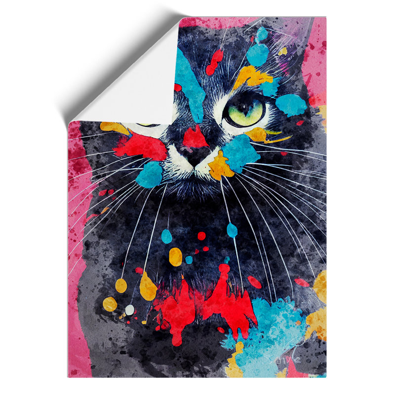 Catt Paint Splash No.2 - Wall Art, 42cm H x 29.7cm W, Paper, No Matte