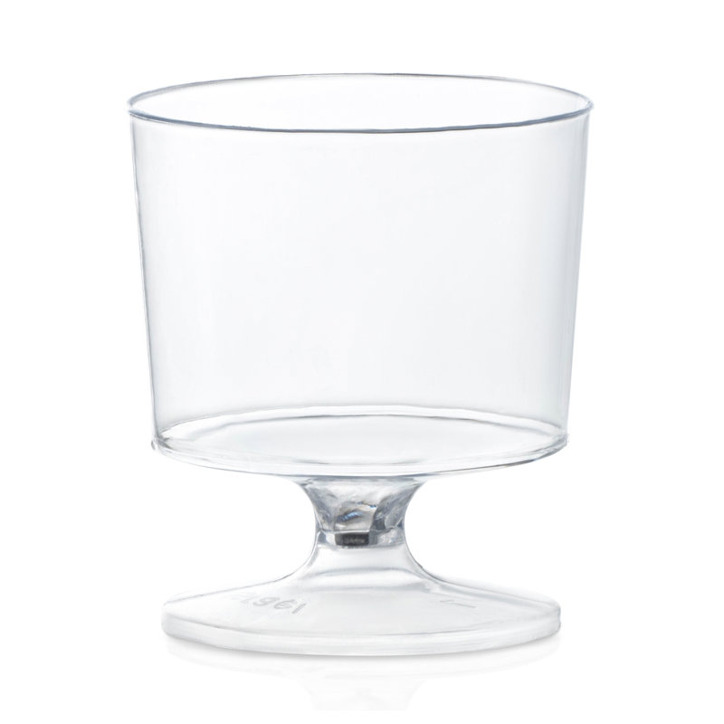 2 oz Mini verres à vin jetables ronds en plastique transparent