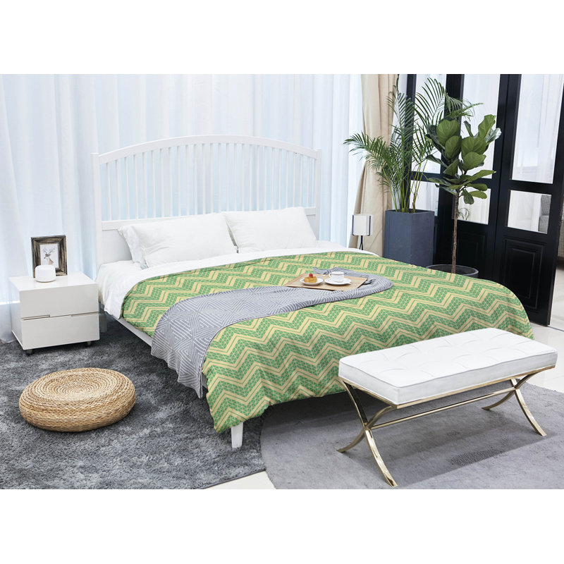 Édredon simple en microfibre Rhonda Cheval, Édredon grand, Jaune/vert