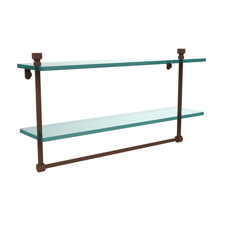 Tablette à 2 niveaux avec barre à serviettes Ballenas, 22 po, Bronze antique