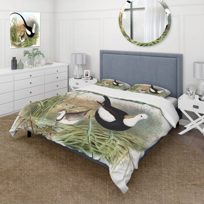 Ensemble de housse de couette style campagne rétro Vintage VII Animaux - microfibre de polyester