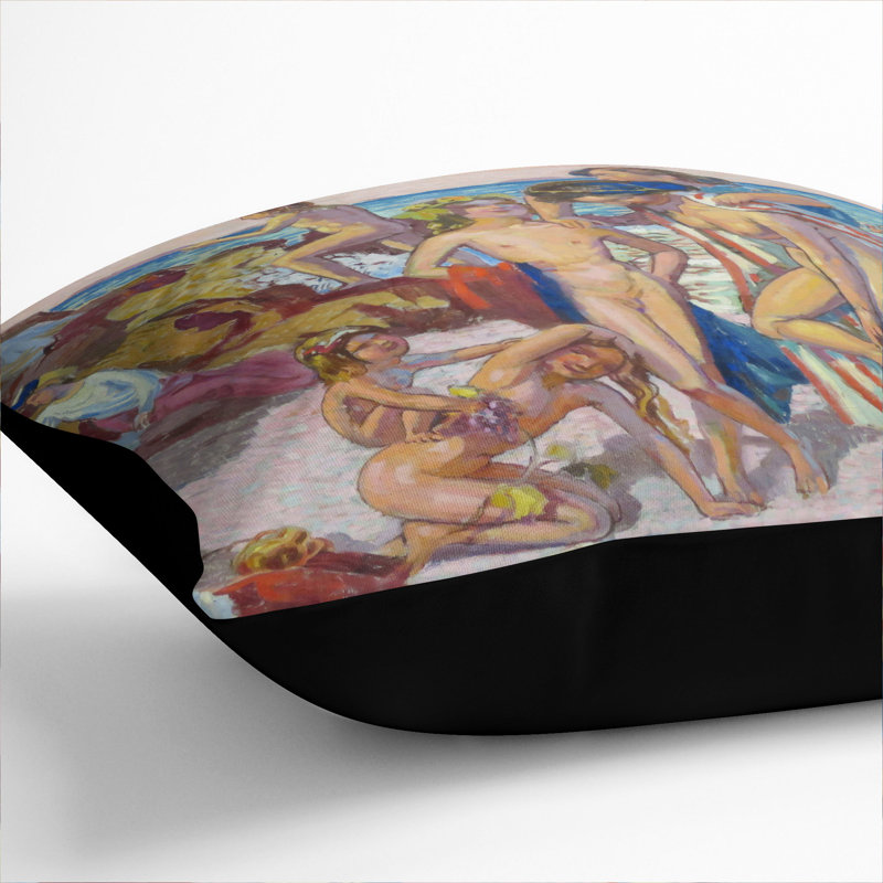 Bacchus and Ariadne Scatter Cushion, Black, 40cm H x 40cm W x 15cm D