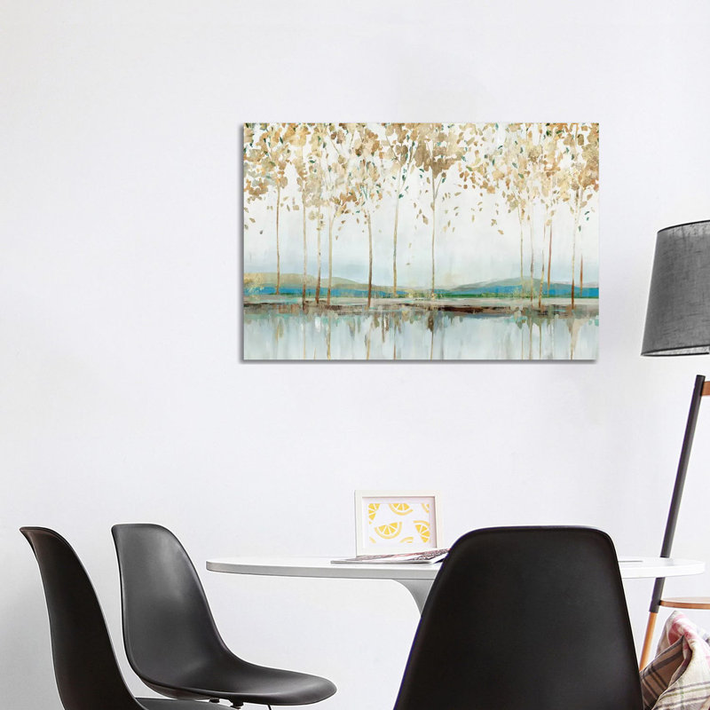 «Golden Whisper» par Isabelle Z - impression d'art graphique, H 26 po x l 40 po x 1,5 po, Toile tendue, Pas de tapis