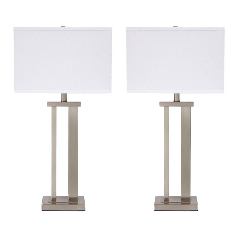 Brandow Metal Table Lamp, Silver