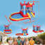 Château gonflable pour enfants avec glissade, piscine / fosse à balles, panier de basketball