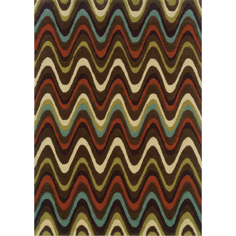 Marisela Handmade Rug Brown And Multi, Rectangle 5' x 7'