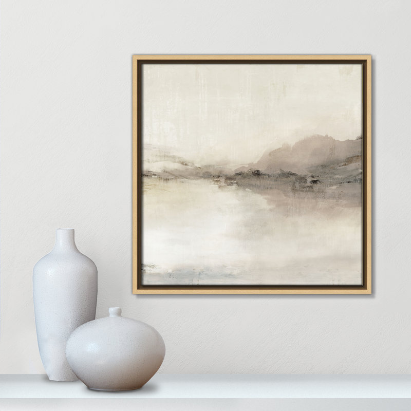 «Blush Horizon II» par Isabelle Z, L 17,5 po x H 17,5 po, Toile avec cadre, Flotteur naturel