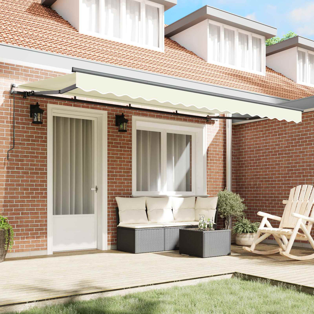 VidaXL 200cm D Fabric Cover Retractable Patio Awning