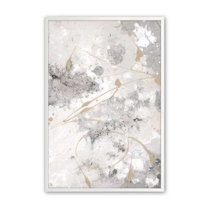 Imprimé chuchotement doré v2, Papier avec cadre simple opaque blanc, H 17 po x l 13 po x P 1,25 po