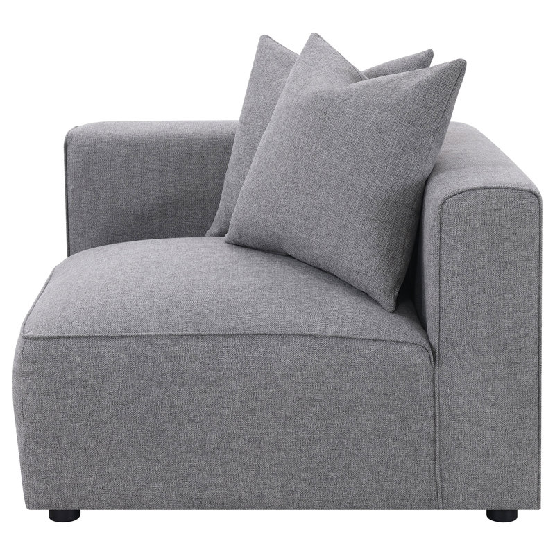 Fauteuil d'angle rembourré Amandine, Tissu gris
