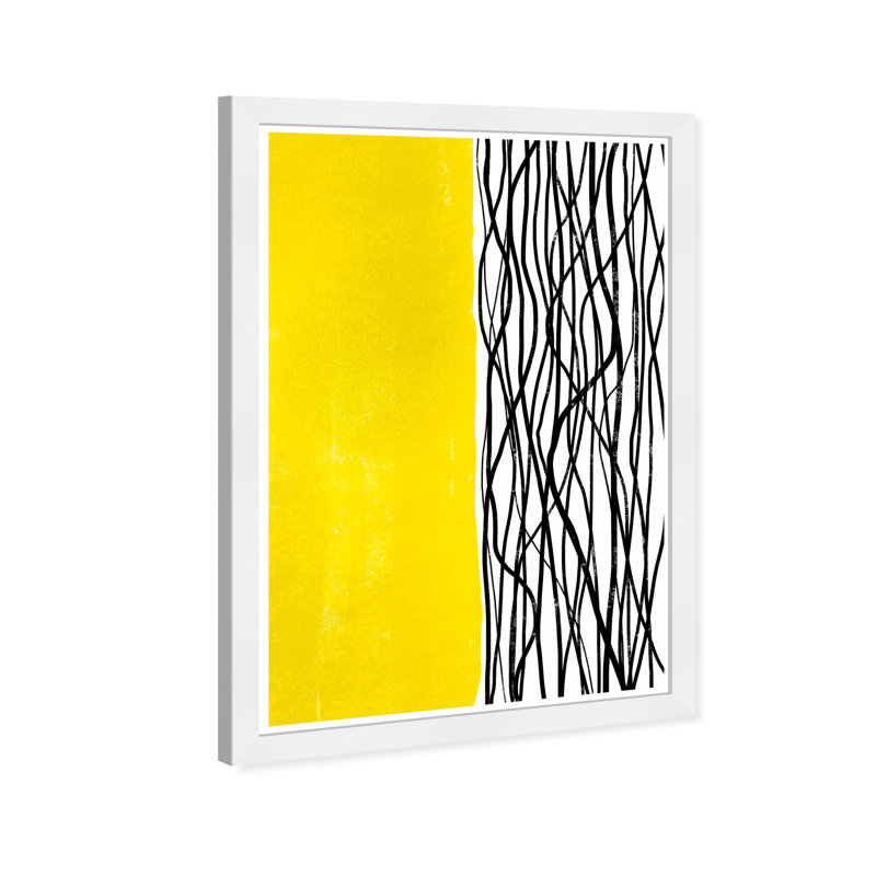 Abstrait, lignes jaunes modernes, impression sur papier jaune