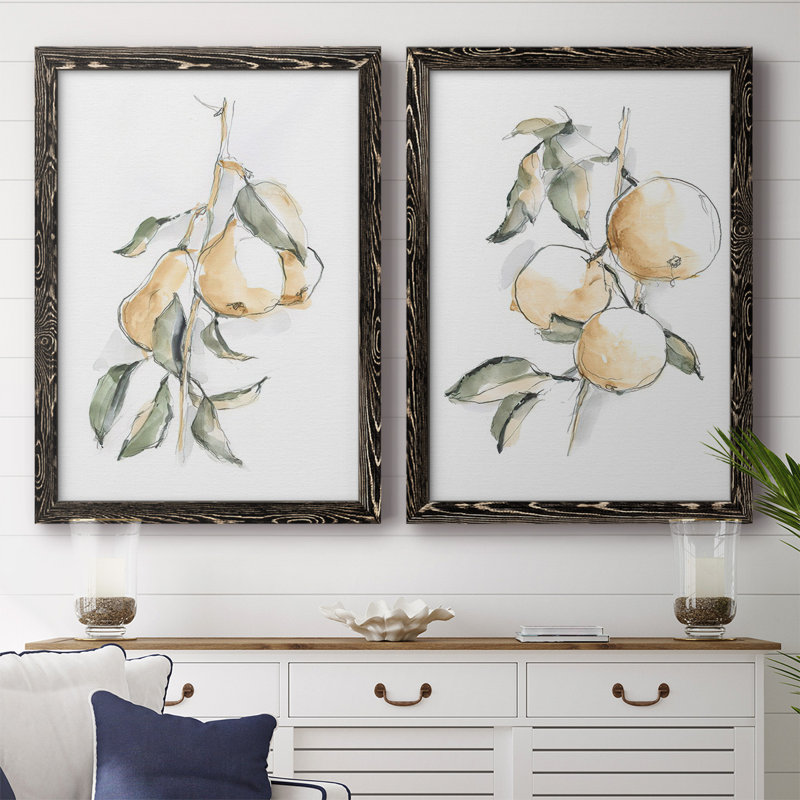 Watercolor Fruit Contour I-Premium, toile encadrée - prête à être accrochée