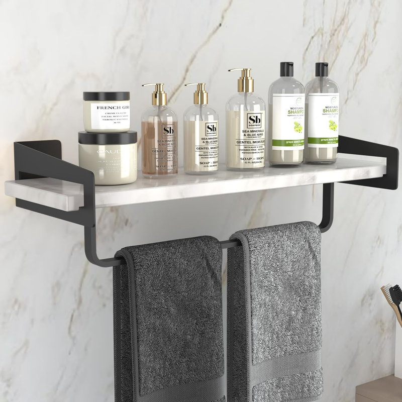 Tablettes flottantes pour rangement mural, Noir