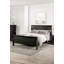 Meuble de lit simple noir avec lit simple Louis Phillipe-2049466639-2049466632