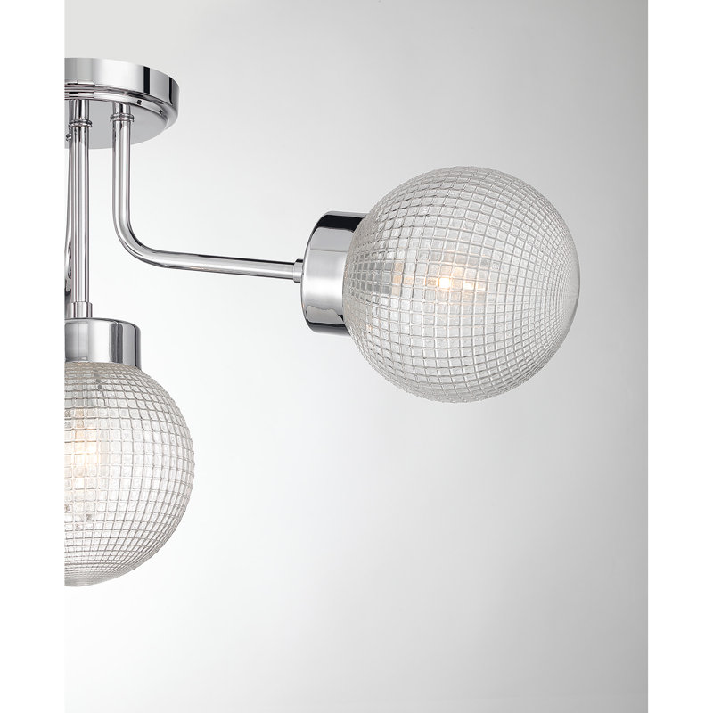 4-Light Semi-Flush in Chrome, Chrome