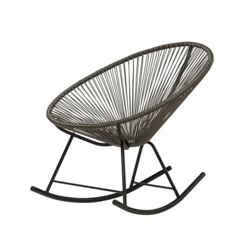 Chaise berçante câblée Bahia, Gris