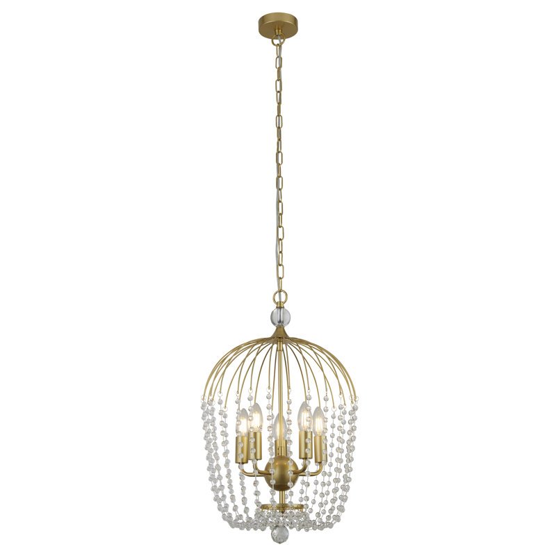 Peniste 5-Light Single Chandelier, Glold
