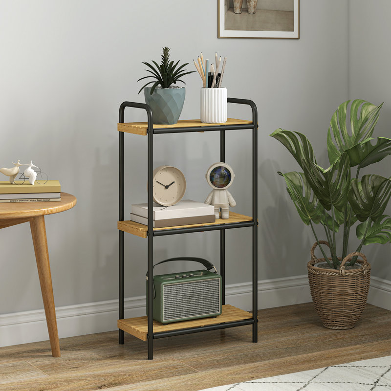 Bamboo, Steel Bathroom Shelves