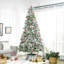 Arbre de Noël enneigé enneigé 9 pi, produit en plastique, conception facile à ranger et à installer, pour décorer