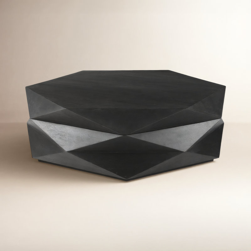 Table basse Malonne, Noir, H 15 po x l 48 po x L 48 po