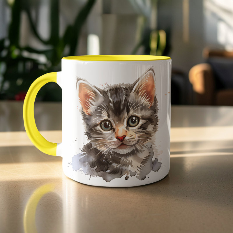 Ceramic Coffee Mug, 1, Yellow