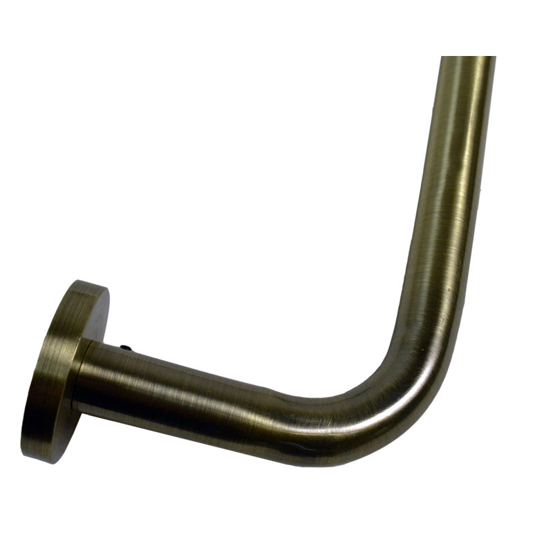 Bronze Adjustable Bay Window Curtain Rod Set with Mounting Screw Finial