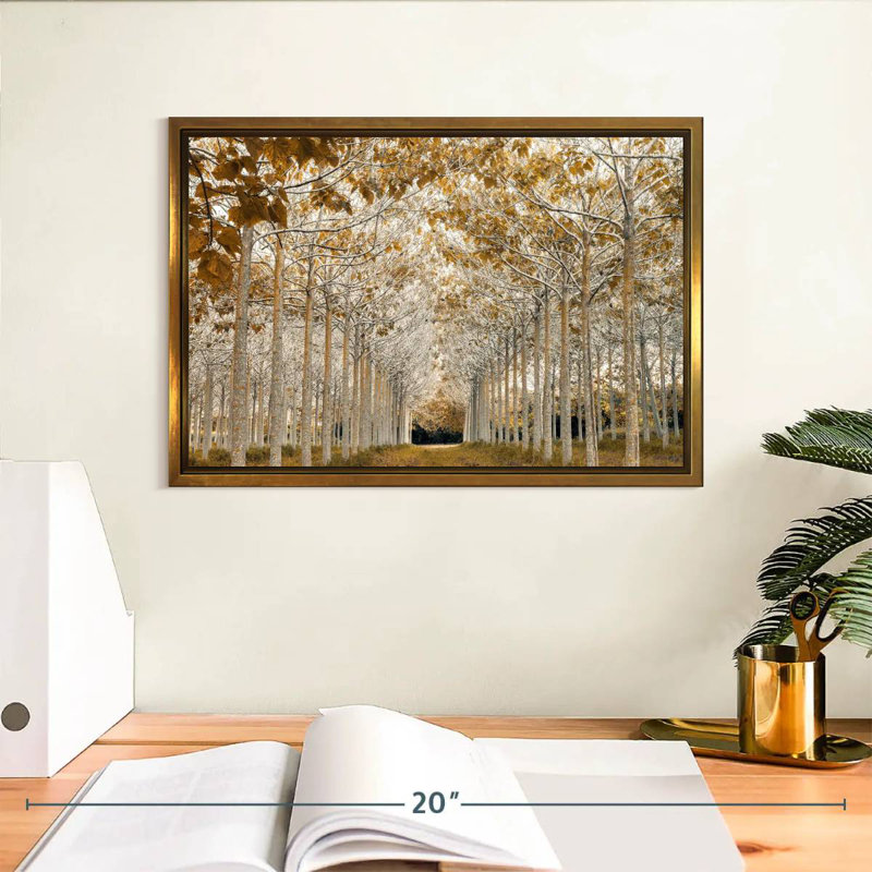 Or blanc, Cadre flottant doré, 13 po x 9 po