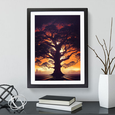 Tree At Sunset - Wall Art