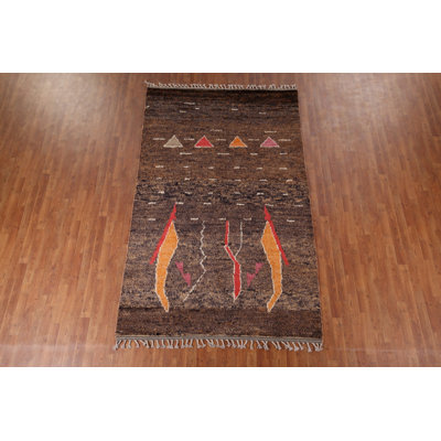 One-of-a-Kind 9' 6'' X 5' 10'' Cotton Area Rug in Brown
