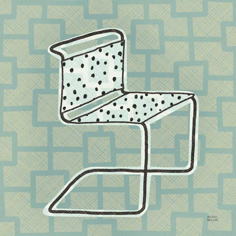 Chaise rétro III, H 20 po x l 20 po x P 1,25 po