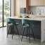 Swivel Upholstered Counter Stool with Metal Frame-1207526219