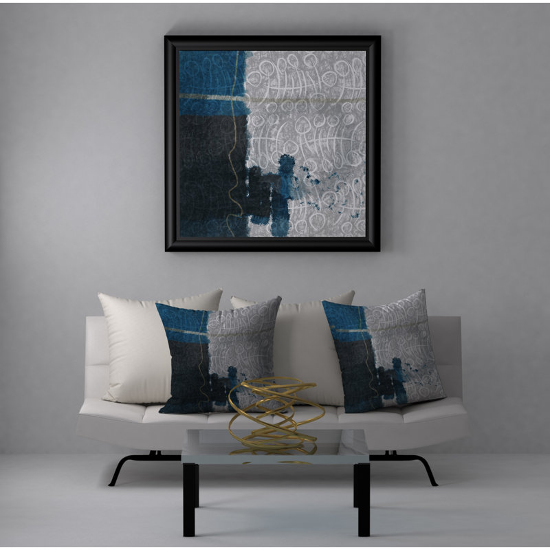 Abstract Down Reversible Throw Pillow, 24" x 24"