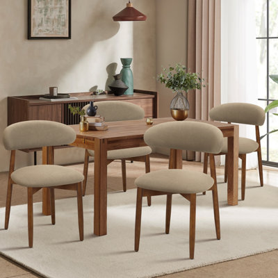 Chaise d'appoint rembourrée en bois massif