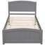 Lit plateforme en bois avec tête de lit-292737997