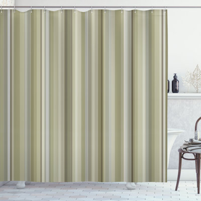 Striped Shower Curtain with Hooks Included