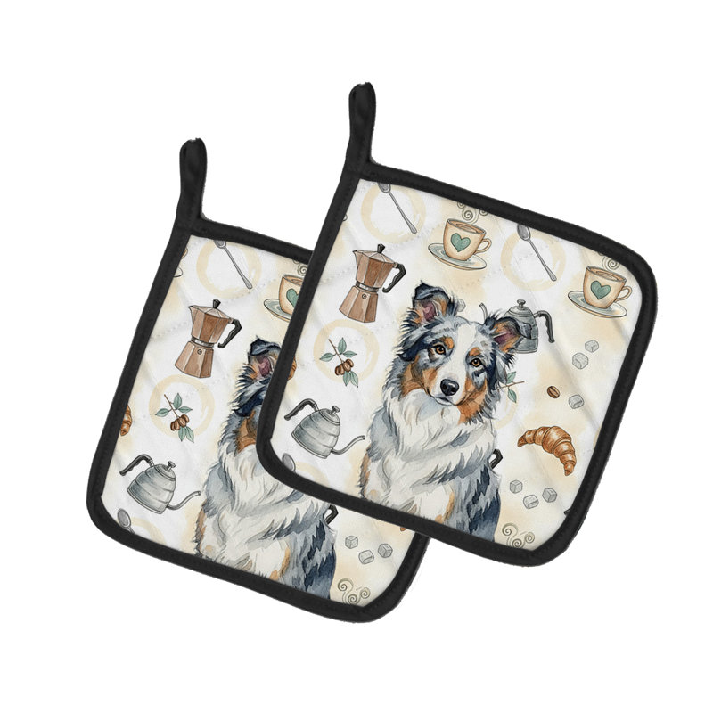 Paire de porte-cafetières Blue Merle Border Collie