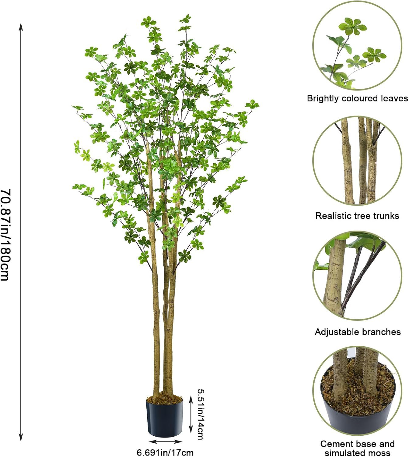 Hokku Designs Artificial Enkianthus Tree 6FT Fake Japanese Trees With ...