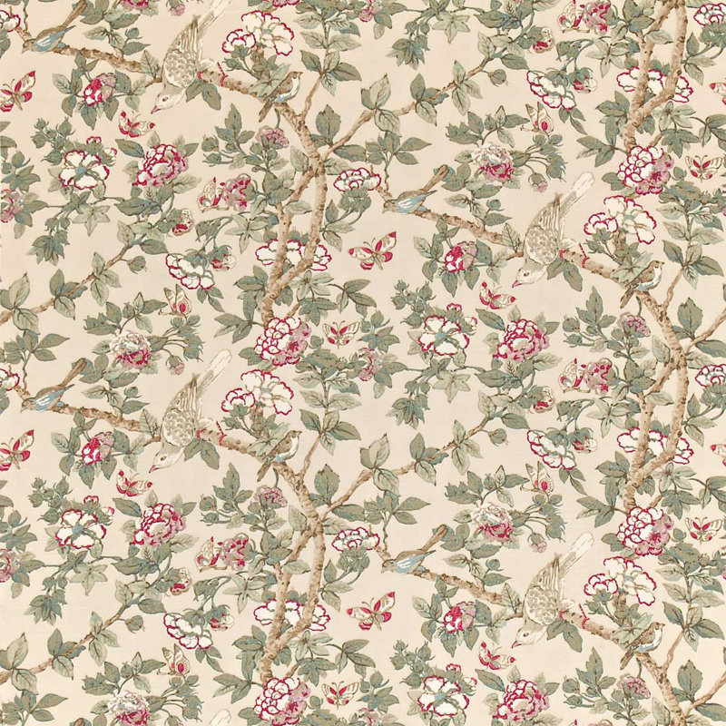 Caverley Fabric, Rose/Pewter